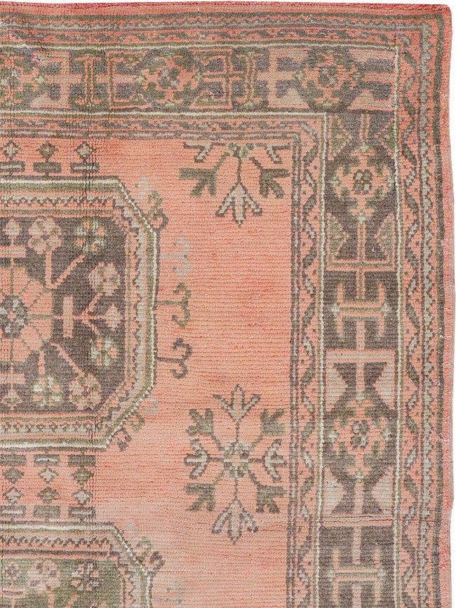 Vintage Turkish Oushak Gallery Rug, No.32327 - Gsblank