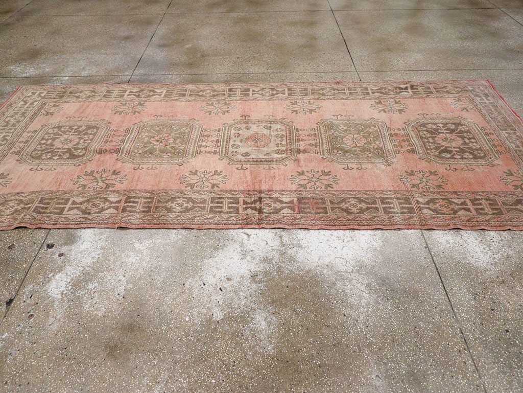 Vintage Turkish Oushak Gallery Rug, No.32327 - Gsblank