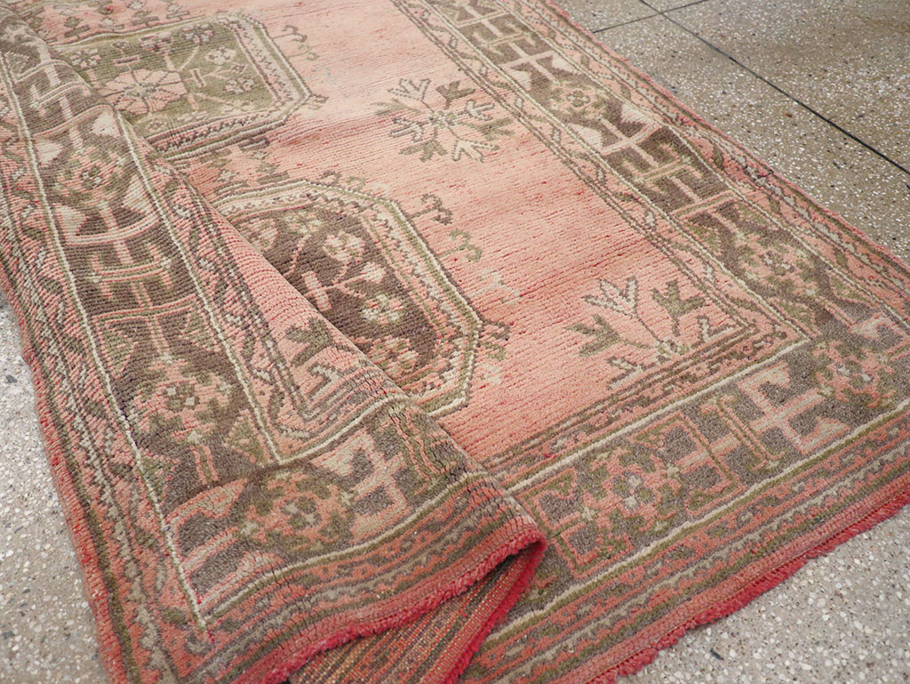 Vintage Turkish Oushak Gallery Rug, No.32327 - Gsblank