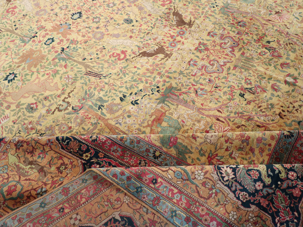 Antique Indian Lahore Pictorial Large Room Size Carpet, No.32328 - Gsblank