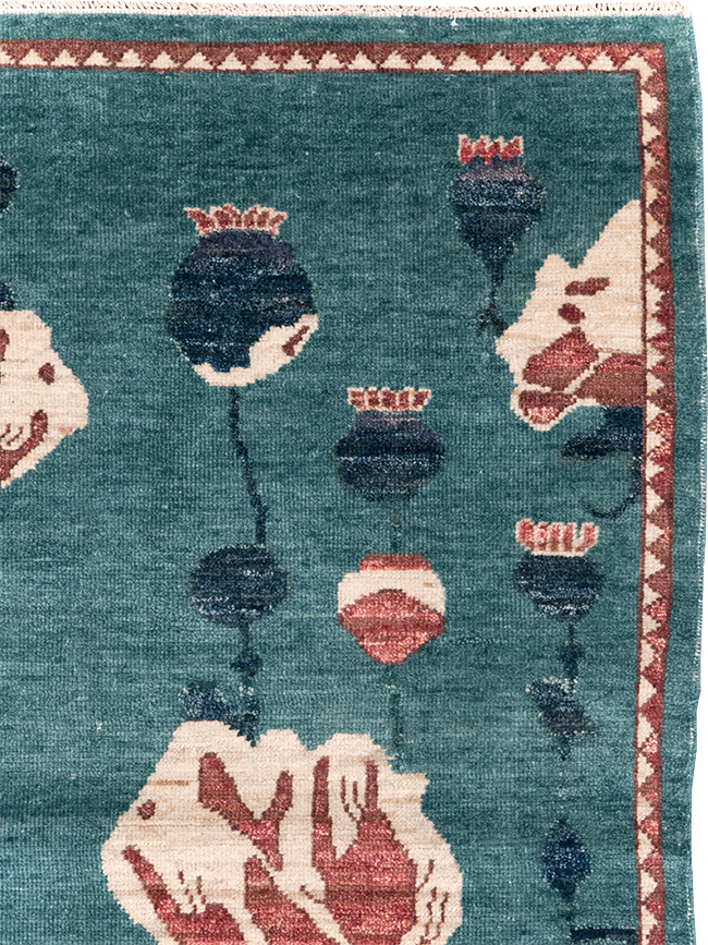 Modern Turkish Pictorial Throw Rug, No.32338 - Gsblank