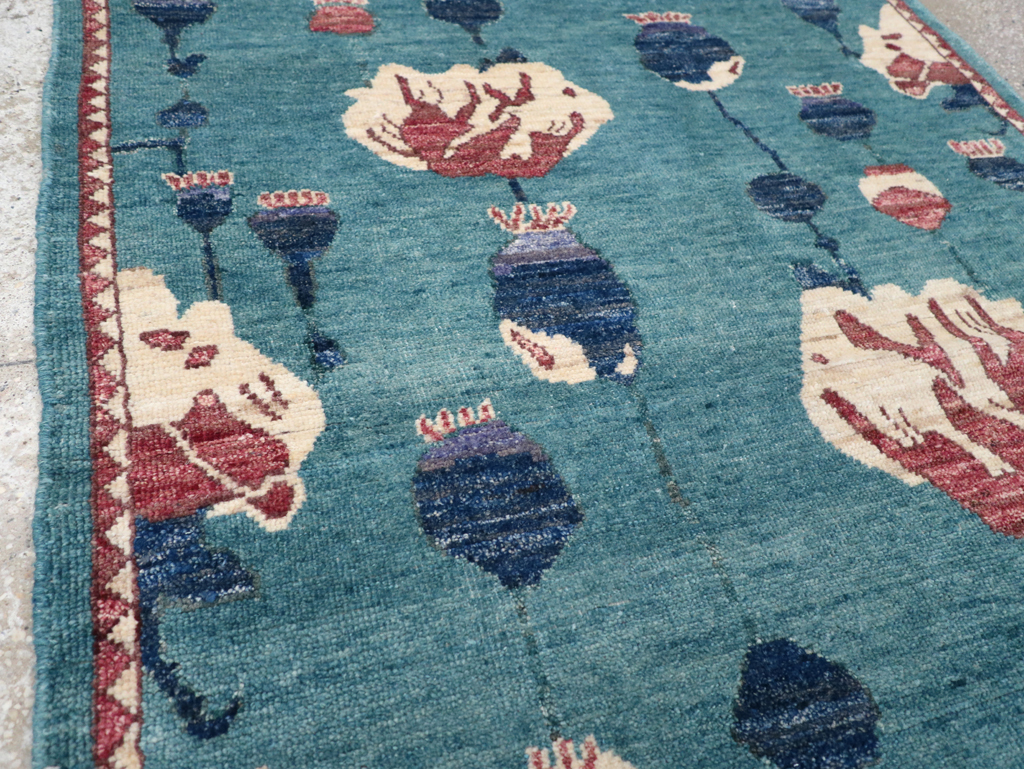 Modern Turkish Pictorial Throw Rug, No.32338 - Gsblank