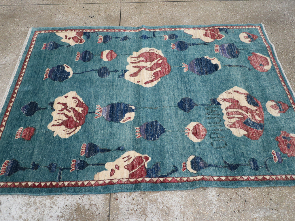 Modern Turkish Pictorial Throw Rug, No.32338 - Gsblank