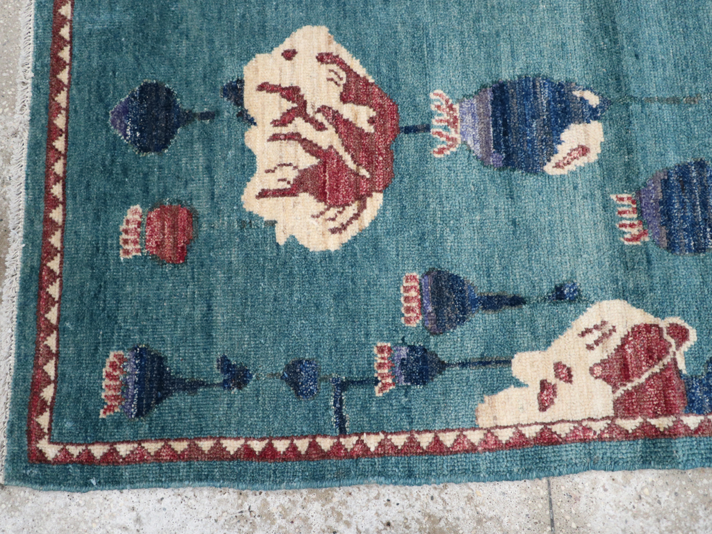 Modern Turkish Pictorial Throw Rug, No.32338 - Gsblank