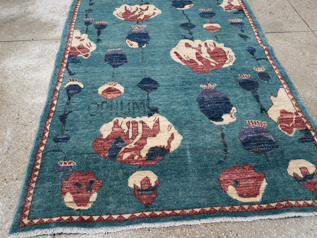 Modern Turkish Pictorial Throw Rug, No.32338 - Gsblank