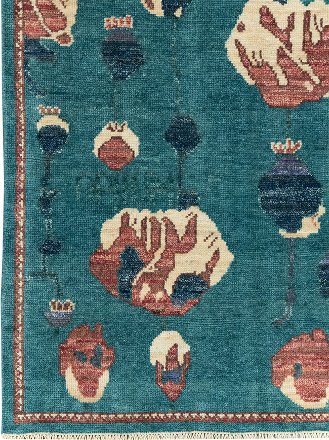 Modern Turkish Pictorial Throw Rug, No.32339 - Gsblank