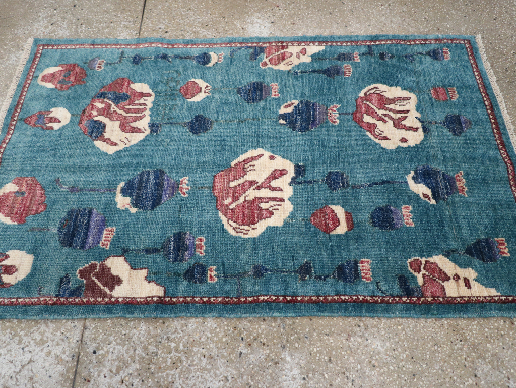 Modern Turkish Pictorial Throw Rug, No.32339 - Gsblank