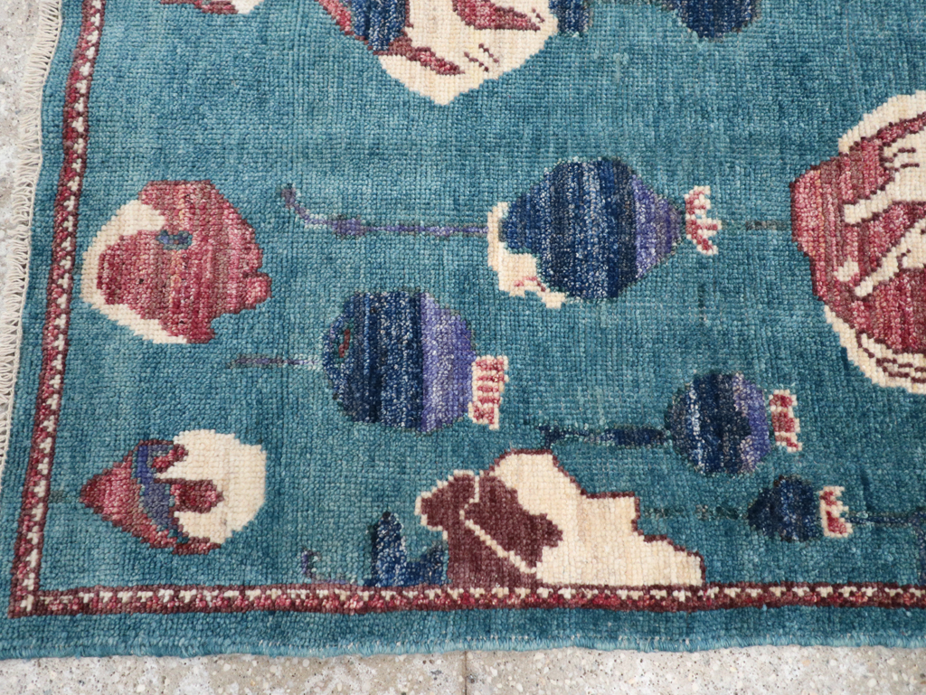 Modern Turkish Pictorial Throw Rug, No.32339 - Gsblank