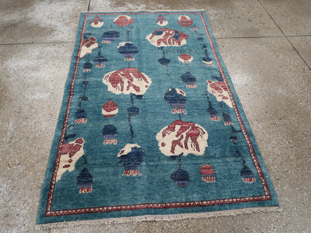 Modern Turkish Pictorial Throw Rug, No.32339 - Gsblank