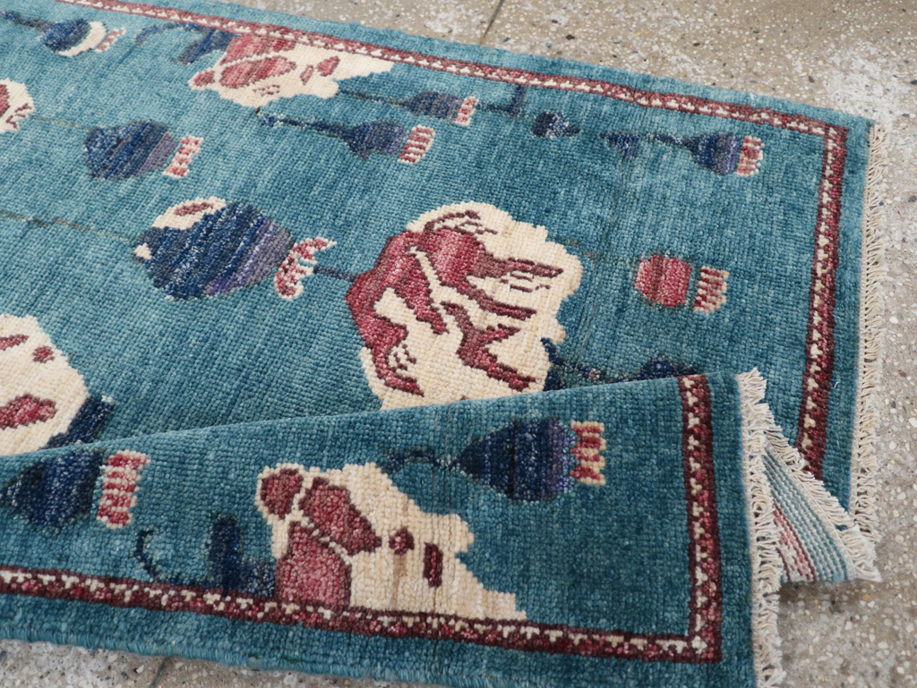 Modern Turkish Pictorial Throw Rug, No.32339 - Gsblank