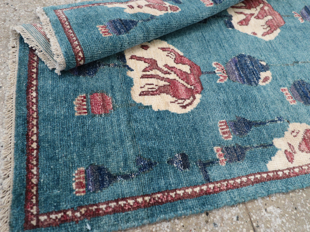 Modern Turkish Pictorial Throw Rug, No.32339 - Gsblank