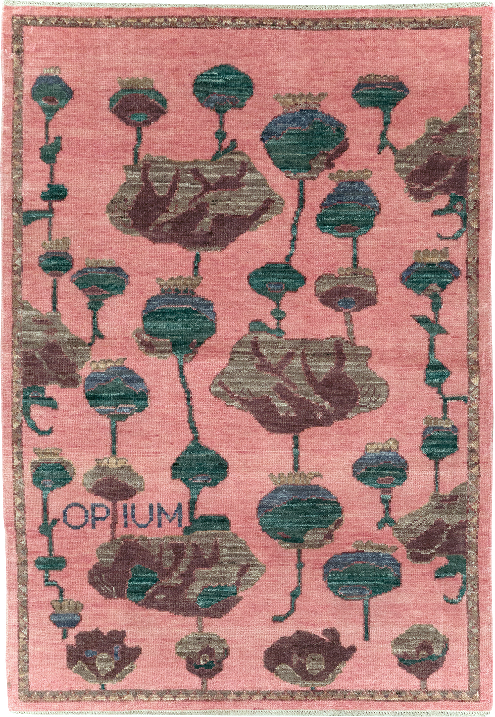Modern Turkish Pictorial Throw Rug, No.32340 - Gsblank