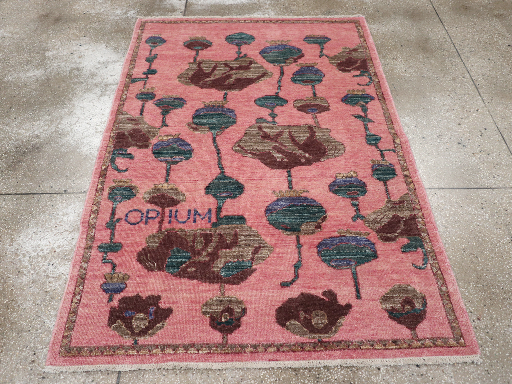 Modern Turkish Pictorial Throw Rug, No.32340 - Gsblank