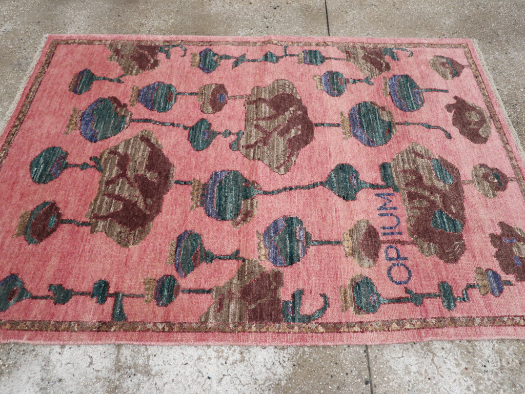 Modern Turkish Pictorial Throw Rug, No.32340 - Gsblank