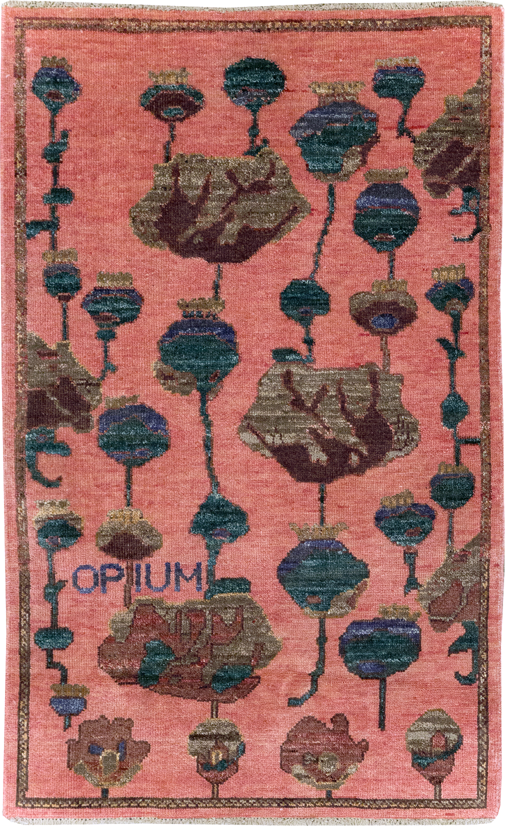 Modern Turkish Pictorial Throw Rug, No.32341 - Gsblank