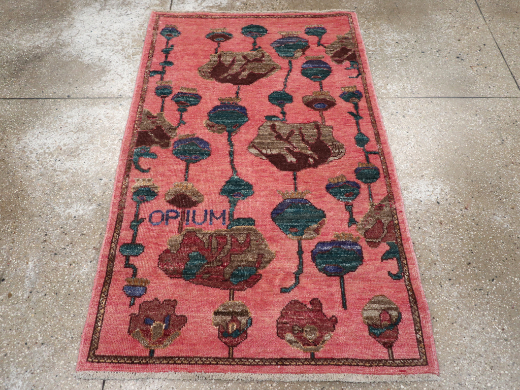 Modern Turkish Pictorial Throw Rug, No.32341 - Gsblank