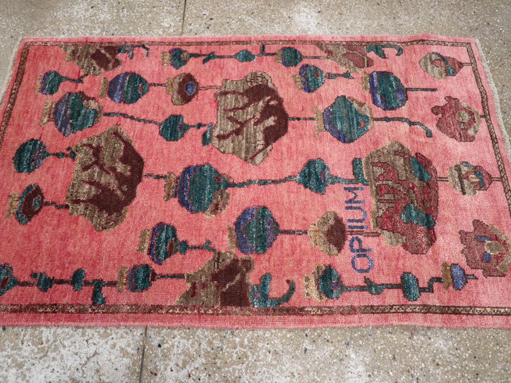 Modern Turkish Pictorial Throw Rug, No.32341 - Gsblank