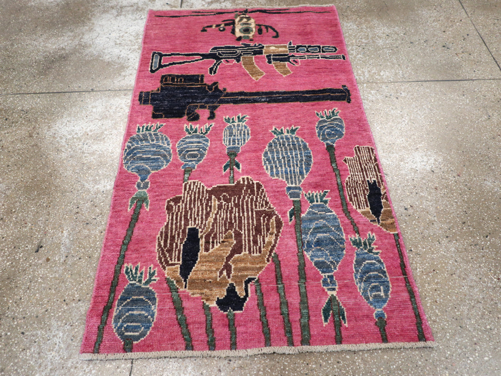 Modern Turkish Pictorial War Rug, No.32342 - Gsblank