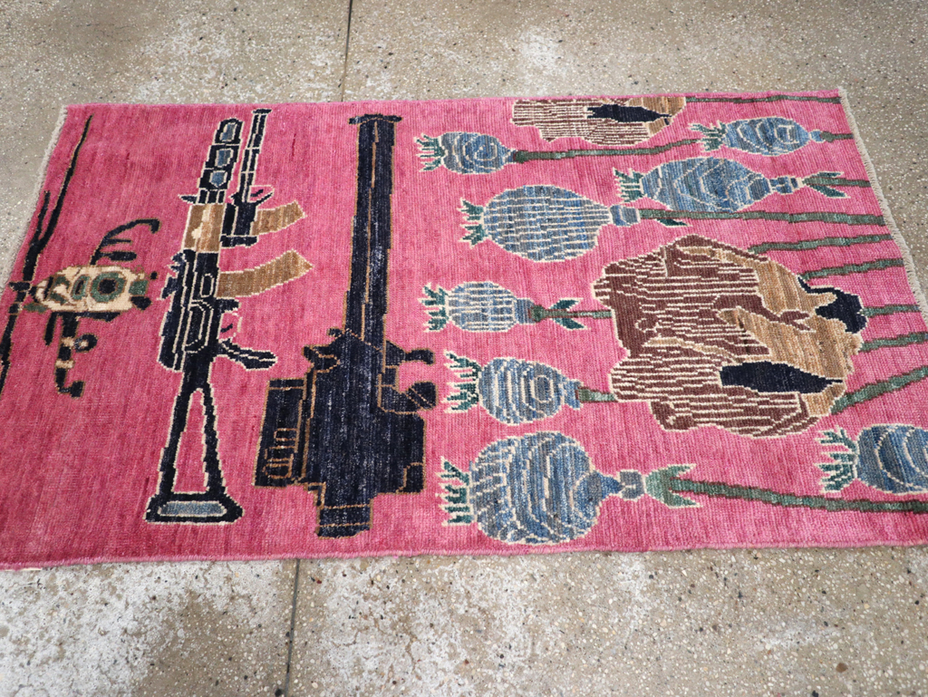 Modern Turkish Pictorial War Rug, No.32342 - Gsblank