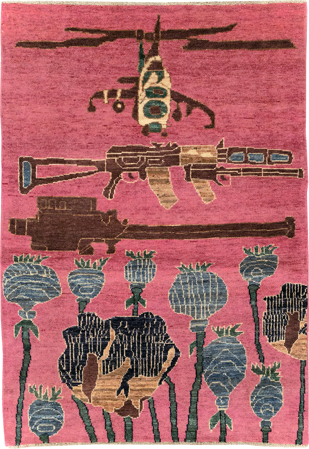 Modern Turkish Pictorial War Rug, No.32343 - Gsblank