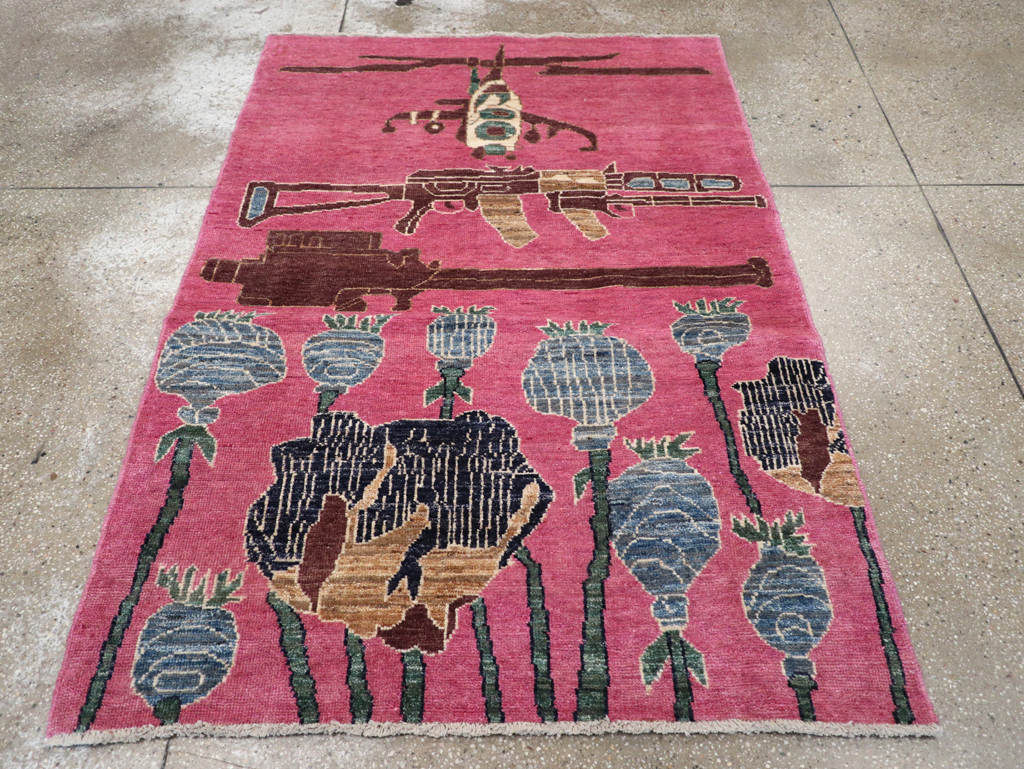 Modern Turkish Pictorial War Rug, No.32343 - Gsblank