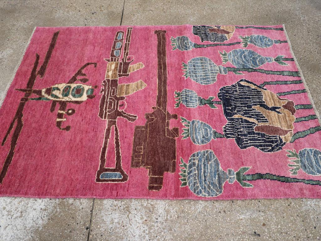 Modern Turkish Pictorial War Rug, No.32343 - Gsblank