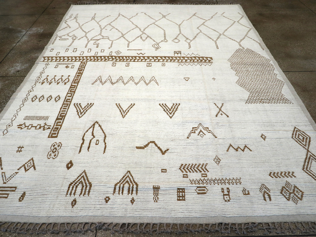 Modern Moroccan Tribal Room Size Carpet, No.32355 - Gsblank