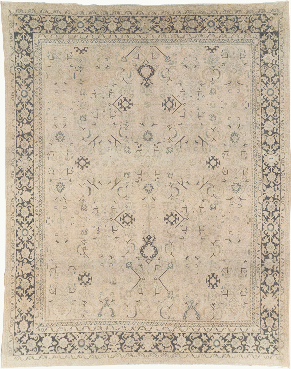 Vintage Persian Mahal Room Size Carpet, No.32366 - Gsblank