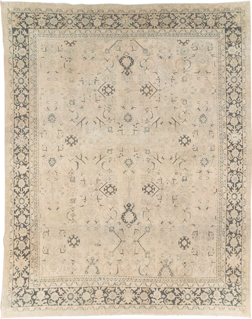 Vintage Persian Mahal Room Size Carpet, No.32366 - Gsblank