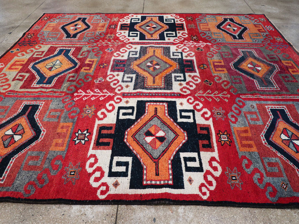Vintage Turkish Anatolian Square Room Size Carpet, No.32370 - Gsblank