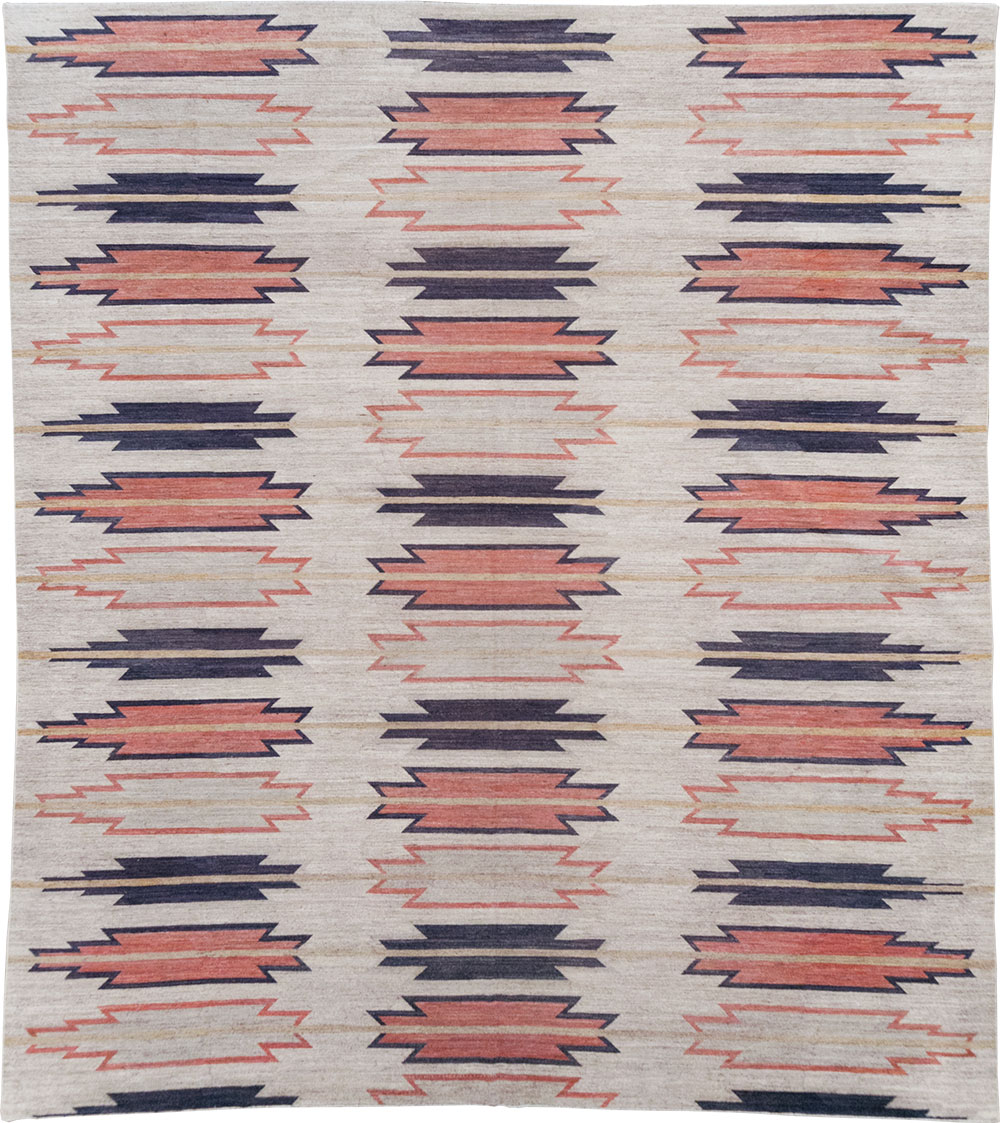 Navajo Inspired Modern East Turkestan Khotan Room Size Carpet, No.32374 - Gsblank