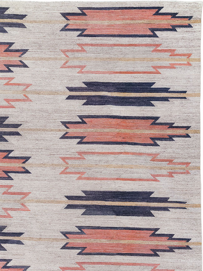 Navajo Inspired Modern East Turkestan Khotan Room Size Carpet, No.32374 - Gsblank