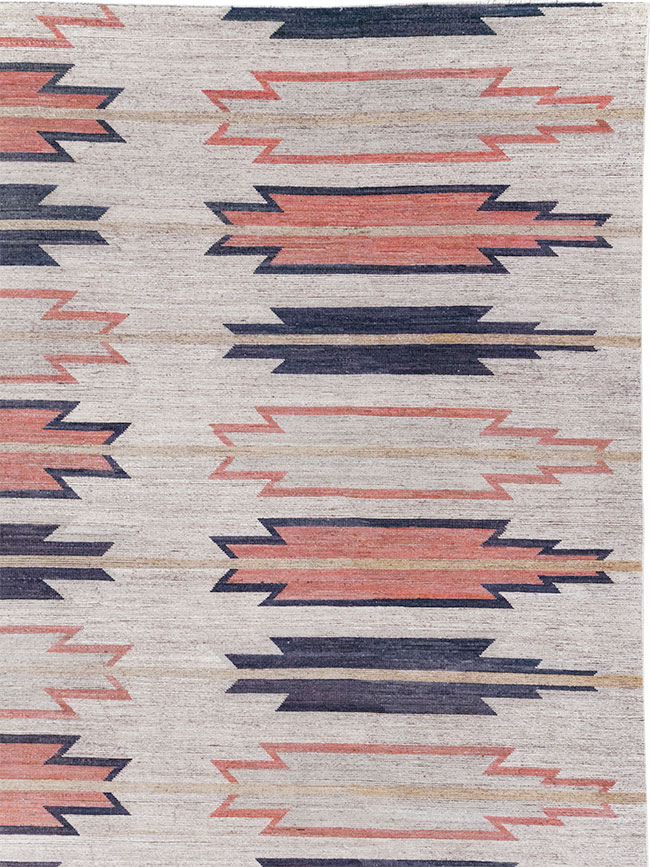 Navajo Inspired Modern East Turkestan Khotan Room Size Carpet, No.32374 - Gsblank
