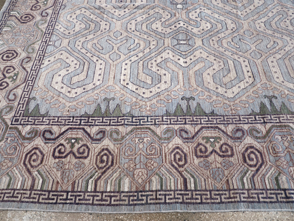 Modern East Turkestan Khotan Room Size Carpet, No.32375 - Gsblank