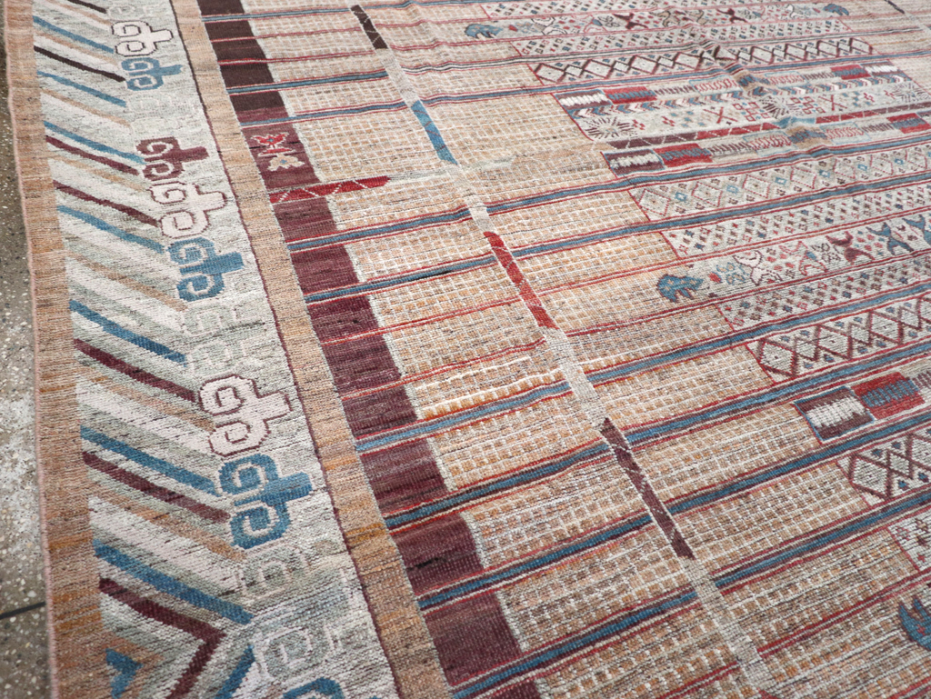 Modern East Turkestan Khotan Room Size Carpet, No.32378 - Gsblank