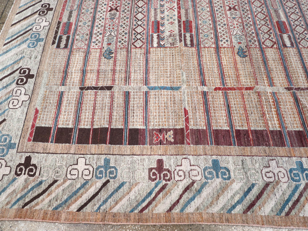 Modern East Turkestan Khotan Room Size Carpet, No.32378 - Gsblank