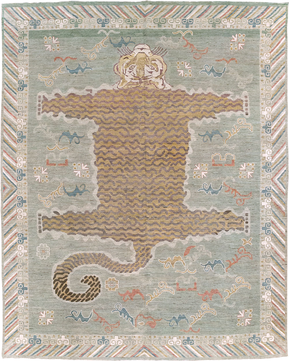 Modern East Turkestan Khotan Pictorial Room Size Carpet, No.32379 - Gsblank