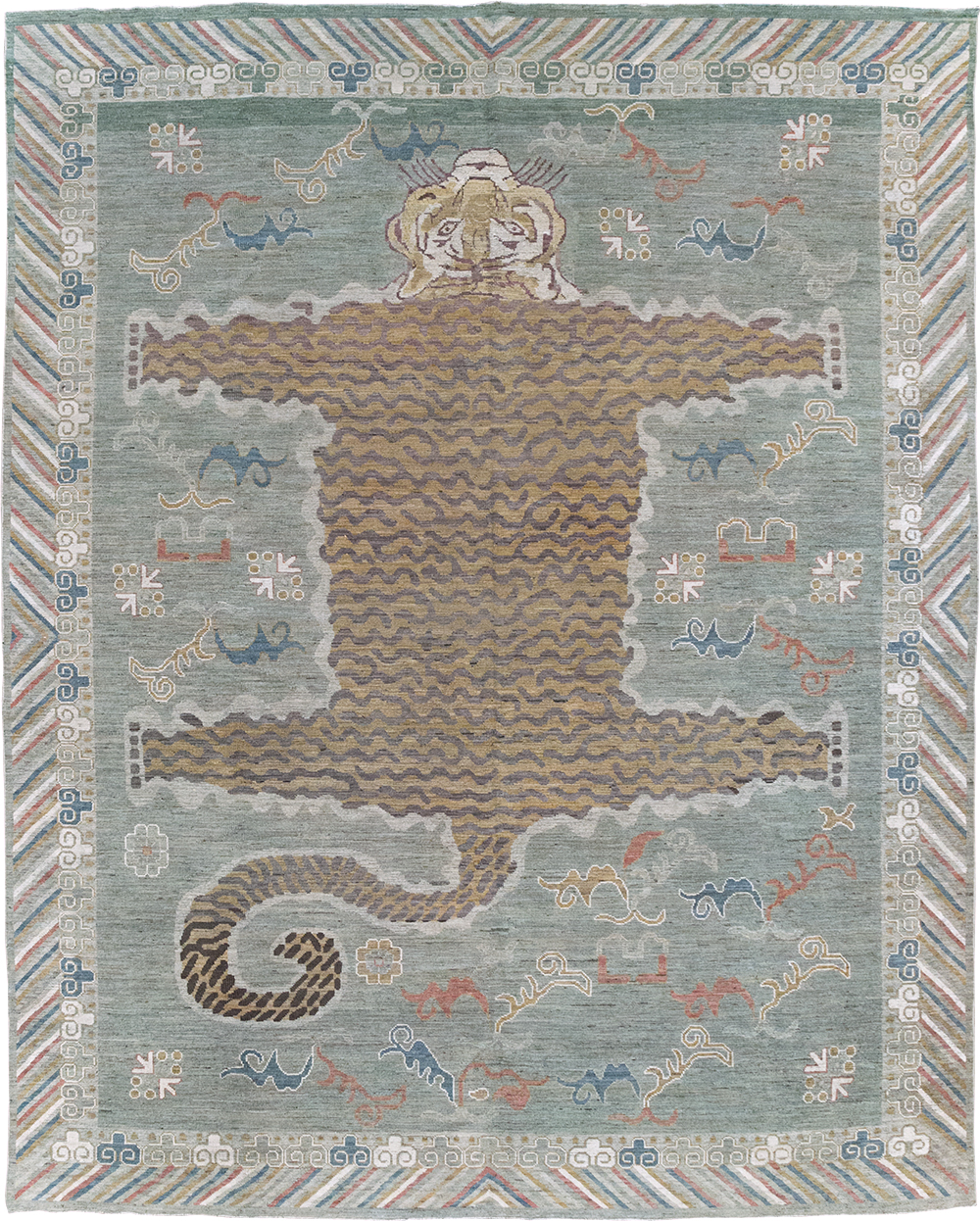 Modern East Turkestan Khotan Pictorial Room Size Carpet, No.32379 - Gsblank