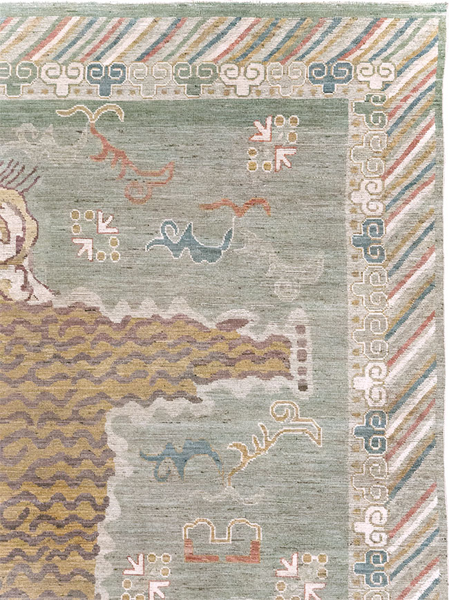 Modern East Turkestan Khotan Pictorial Room Size Carpet, No.32379 - Gsblank