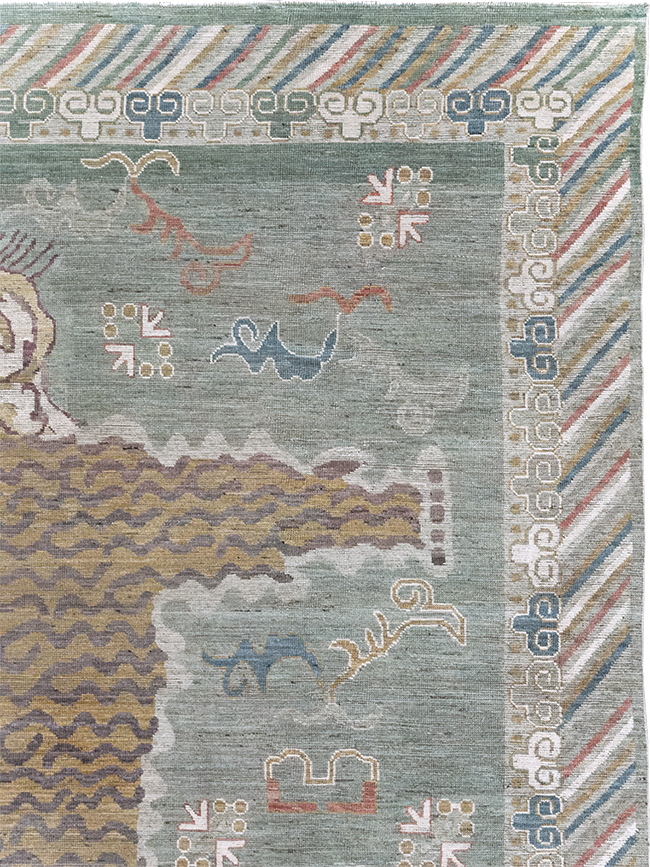 Modern East Turkestan Khotan Pictorial Room Size Carpet, No.32379 - Gsblank