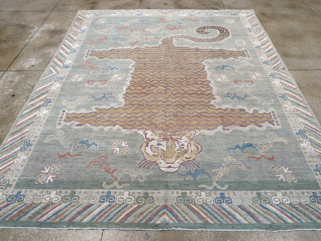 Modern East Turkestan Khotan Pictorial Room Size Carpet, No.32379 - Gsblank