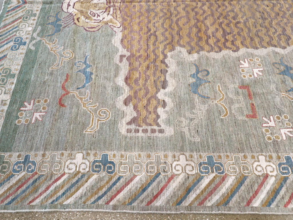 Modern East Turkestan Khotan Pictorial Room Size Carpet, No.32379 - Gsblank