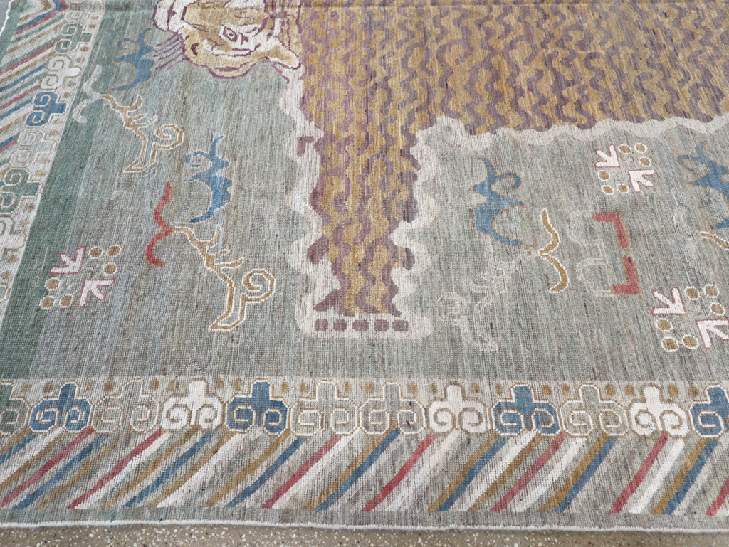 Modern East Turkestan Khotan Pictorial Room Size Carpet, No.32379 - Gsblank