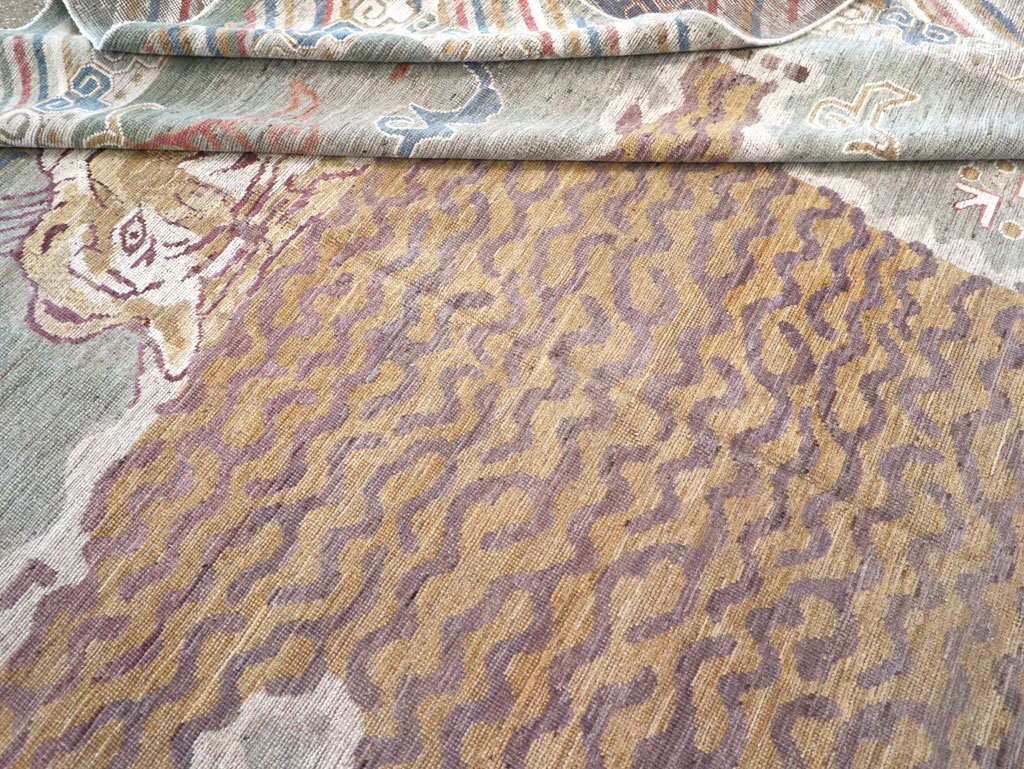 Modern East Turkestan Khotan Pictorial Room Size Carpet, No.32379 - Gsblank