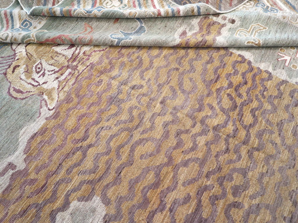 Modern East Turkestan Khotan Pictorial Room Size Carpet, No.32379 - Gsblank