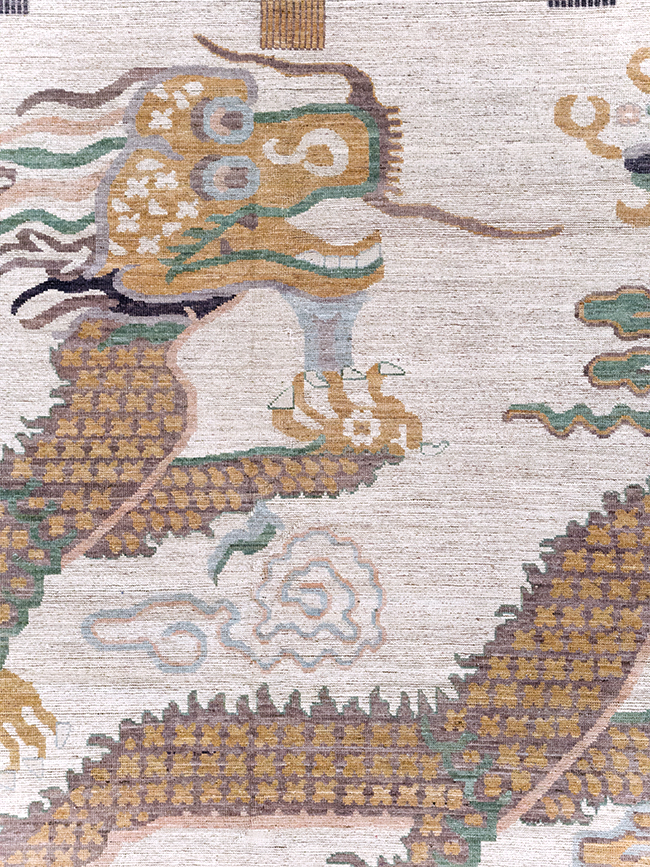 Modern East Turkestan Dragon Khotan Pictorial Room Size Carpet, No.32381 - Gsblank