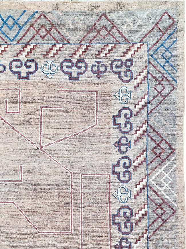 Modern East Turkestan Khotan Room Size Carpet, No.32382 - Gsblank