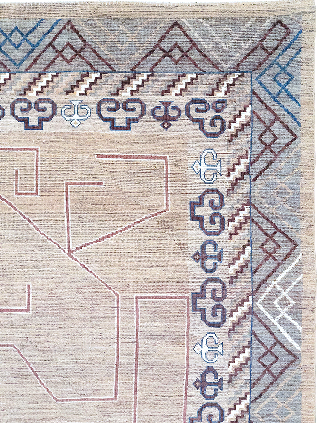 Modern East Turkestan Khotan Room Size Carpet, No.32382 - Gsblank