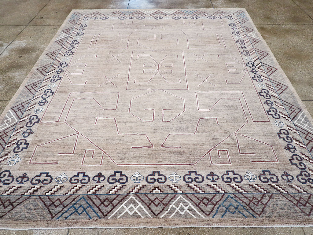 Modern East Turkestan Khotan Room Size Carpet, No.32382 - Gsblank
