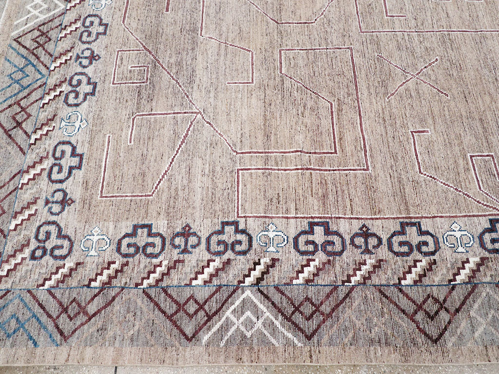 Modern East Turkestan Khotan Room Size Carpet, No.32382 - Gsblank